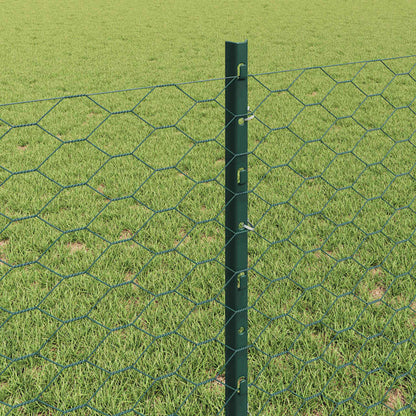 Welded Wire Fence 10 x 0.8 m (W x H) PVC-Coated Steel Green