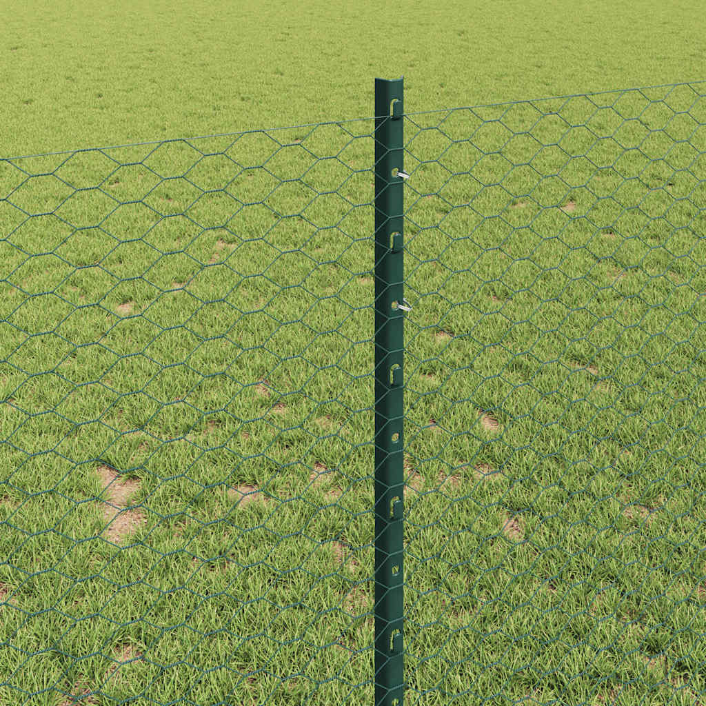 Welded Wire Fence 10 x 1 m (W x H) PVC-Coated Steel Green Mesh
