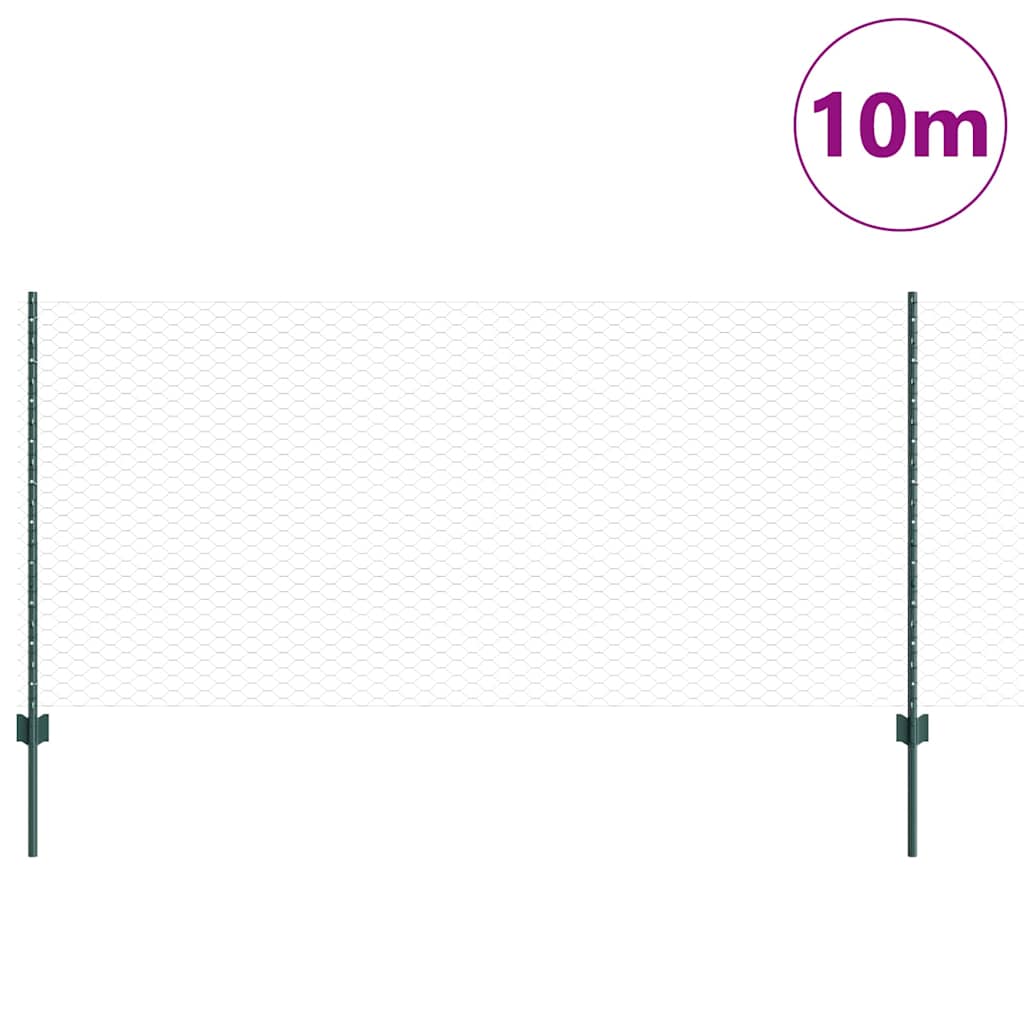 Welded Wire Fence 10 x 1 m (W x H) PVC-Coated Steel Green Mesh