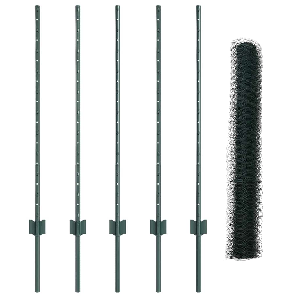 Welded Wire Fence 10 x 1 m (W x H) PVC-Coated Steel Green Mesh