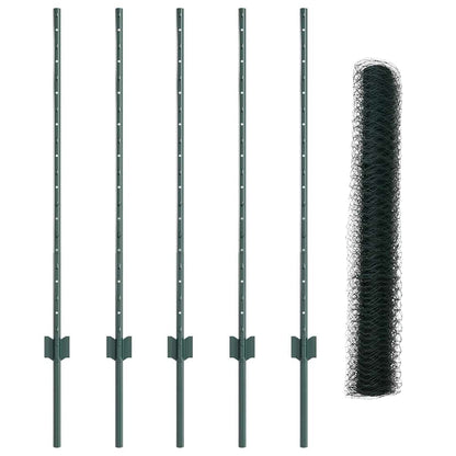 Welded Wire Fence 10 x 1 m (W x H) PVC-Coated Steel Green Mesh