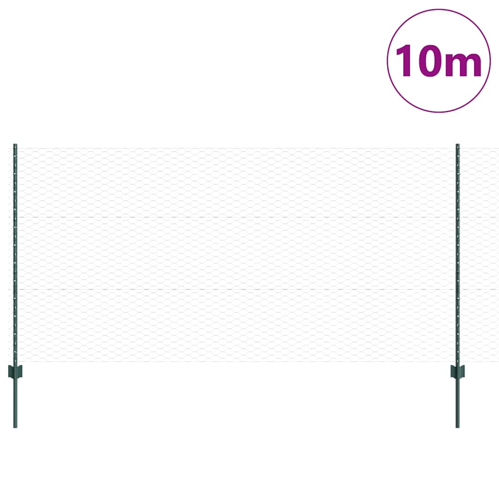 Welded Wire Fence 10 x 1.2 m (W x H) PVC-Coated Steel Green