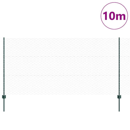 Welded Wire Fence 10 x 1.2 m (W x H) PVC-Coated Steel Green