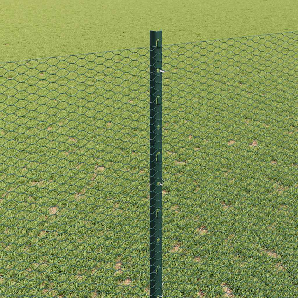 Welded Wire Fence 10 x 1.4 m (W x H) PVC-Coated Steel Green