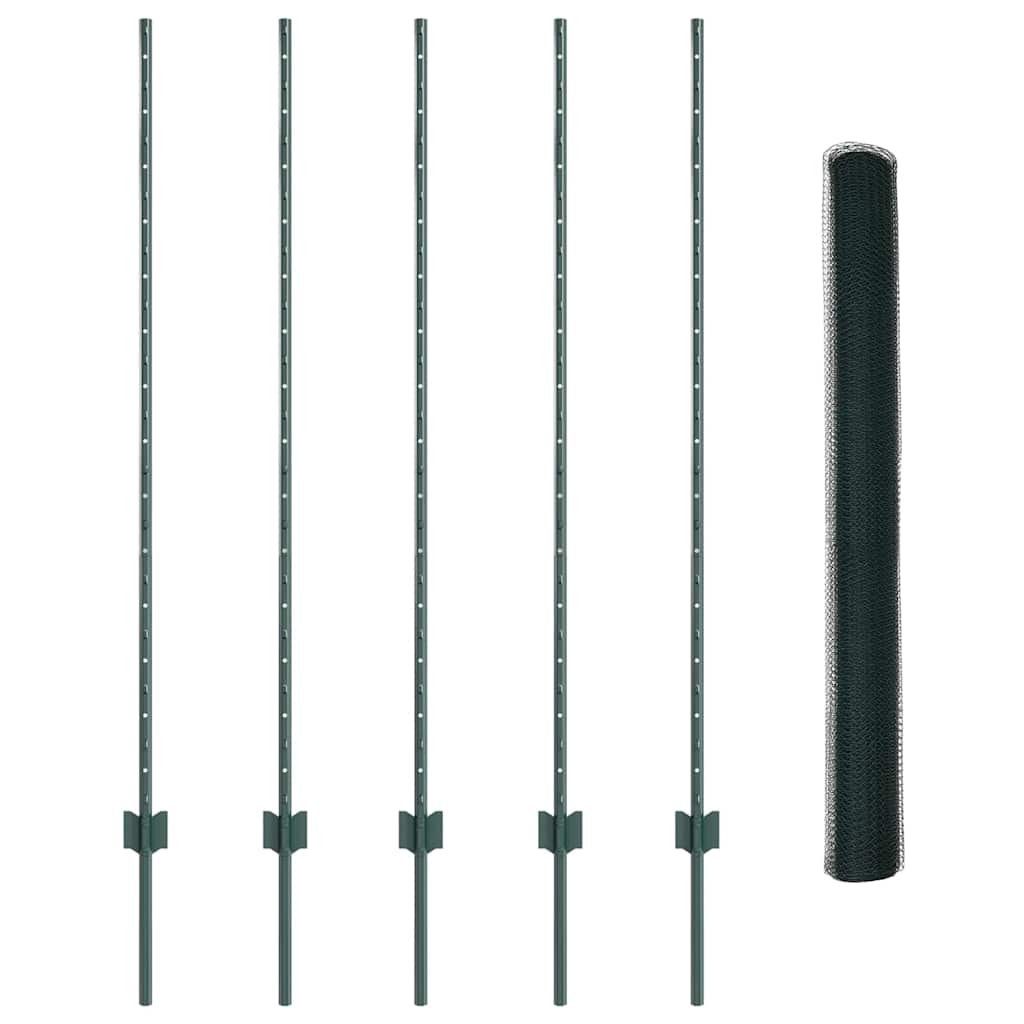 Welded Wire Fence 10 x 1.4 m (W x H) PVC-Coated Steel Green