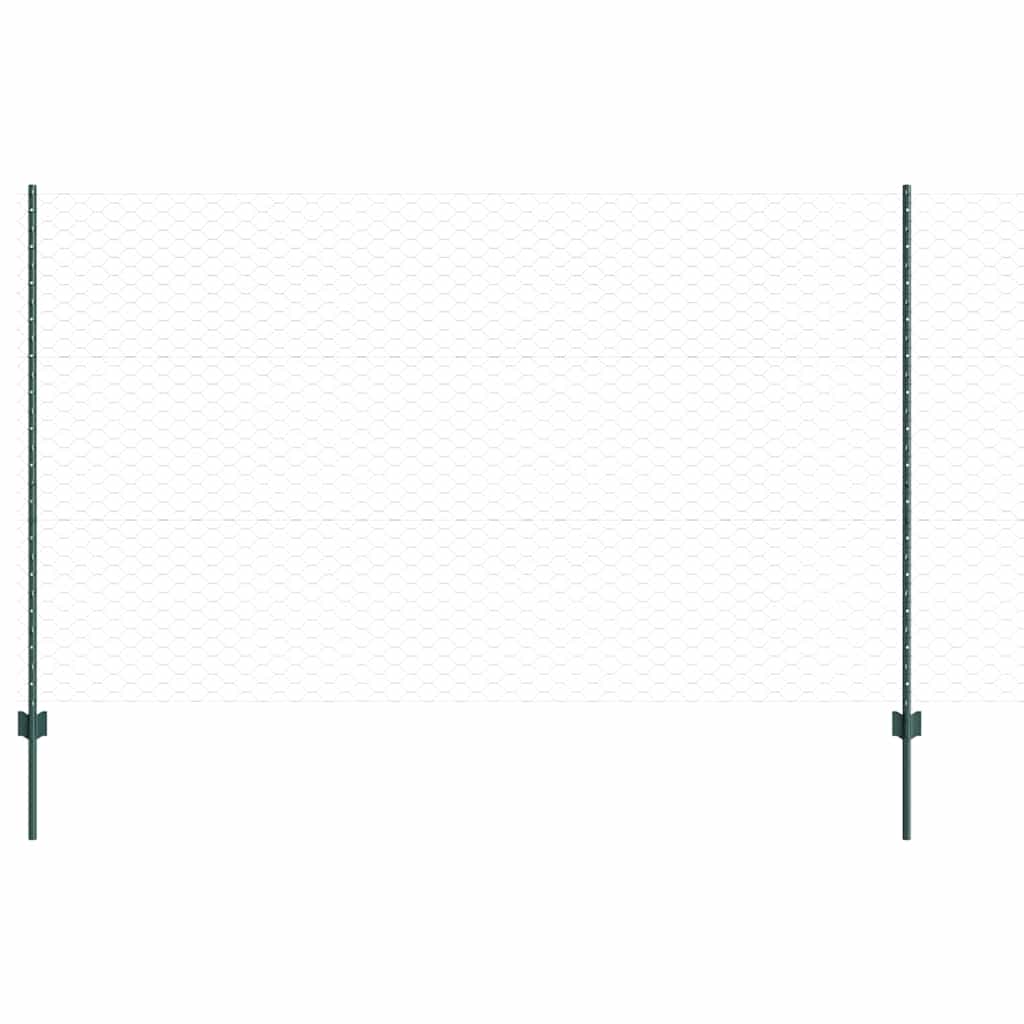 Welded Wire Fence 10 x 1.4 m (W x H) PVC-Coated Steel Green