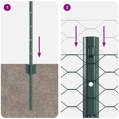 Fence with Post Green