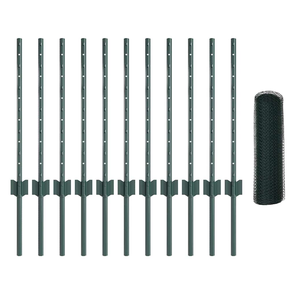 Welded Wire Fence 25 x 0.5 m (W x H) PVC-Coated Steel Green