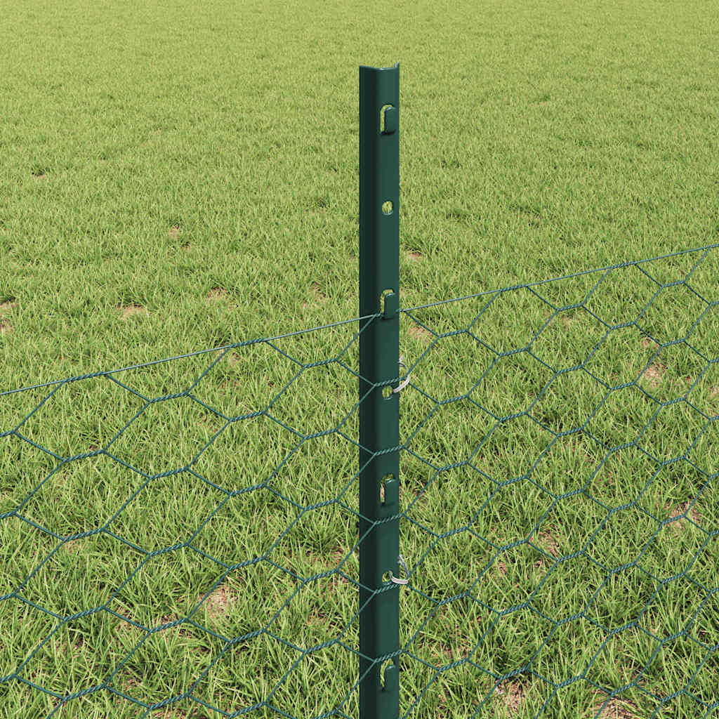 Welded Wire Fence 25 x 0.5 m (W x H) PVC-Coated Steel Green