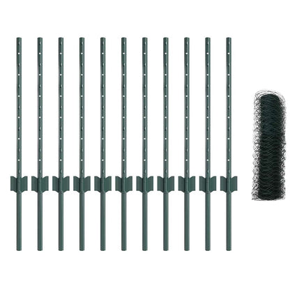 Welded Wire Fence 25 x 0.6 m (W x H) PVC-Coated Steel Green