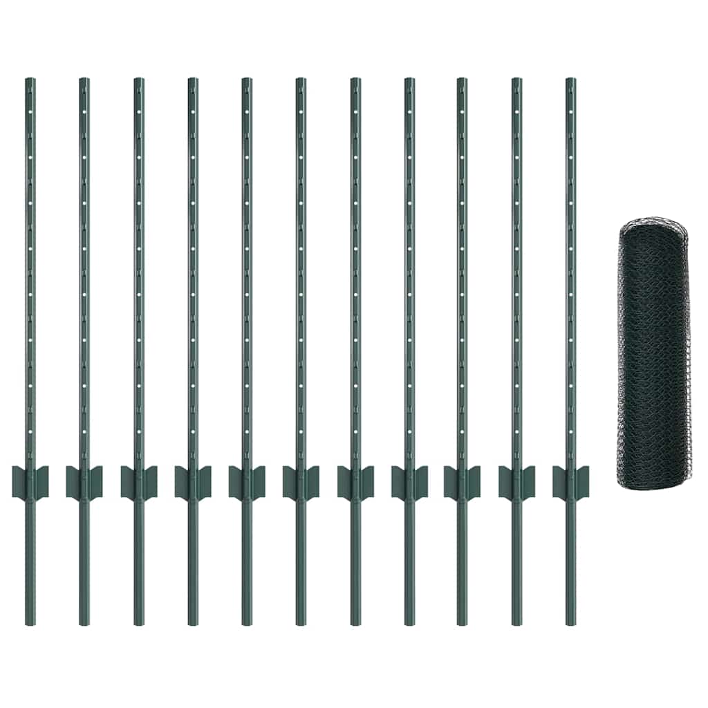 Welded Wire Fence 25 x 0.8 m (W x H) PVC-Coated Steel Green