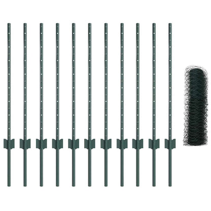 Fence with Post Green