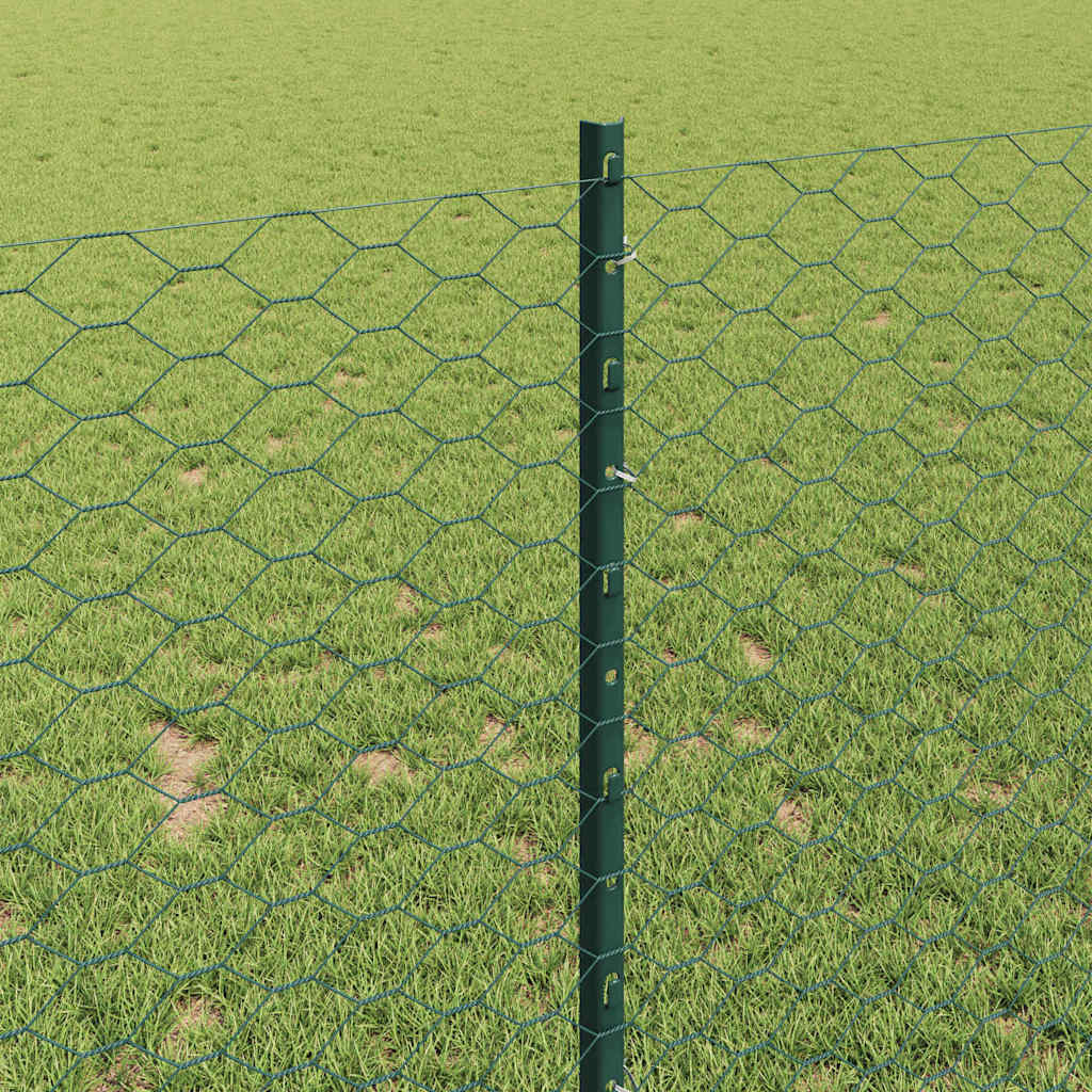 Welded Wire Fence 25 x 1 m (W x H) PVC-Coated Steel Green Mesh