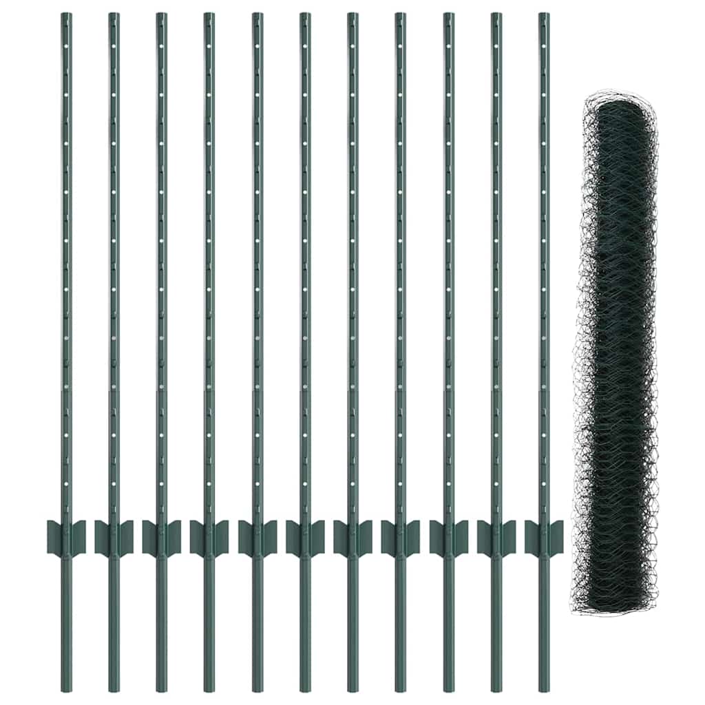 Welded Wire Fence 25 x 1 m (W x H) PVC-Coated Steel Green Mesh