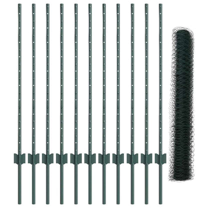 Welded Wire Fence 25 x 1 m (W x H) PVC-Coated Steel Green Mesh