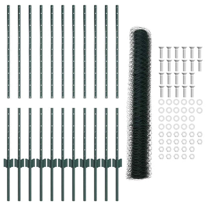 Welded Wire Fence 25 x 1 m (W x H) PVC-Coated Steel Green Mesh