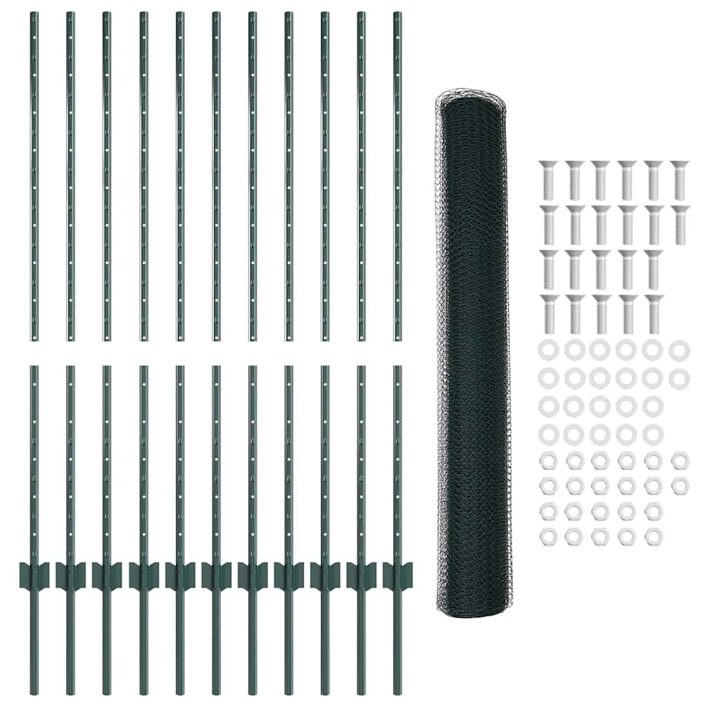 Fence with Post Green