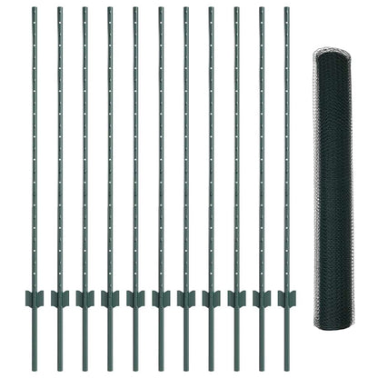 Welded Wire Fence 25 x 1.2 m (W x H) PVC-Coated Steel Green