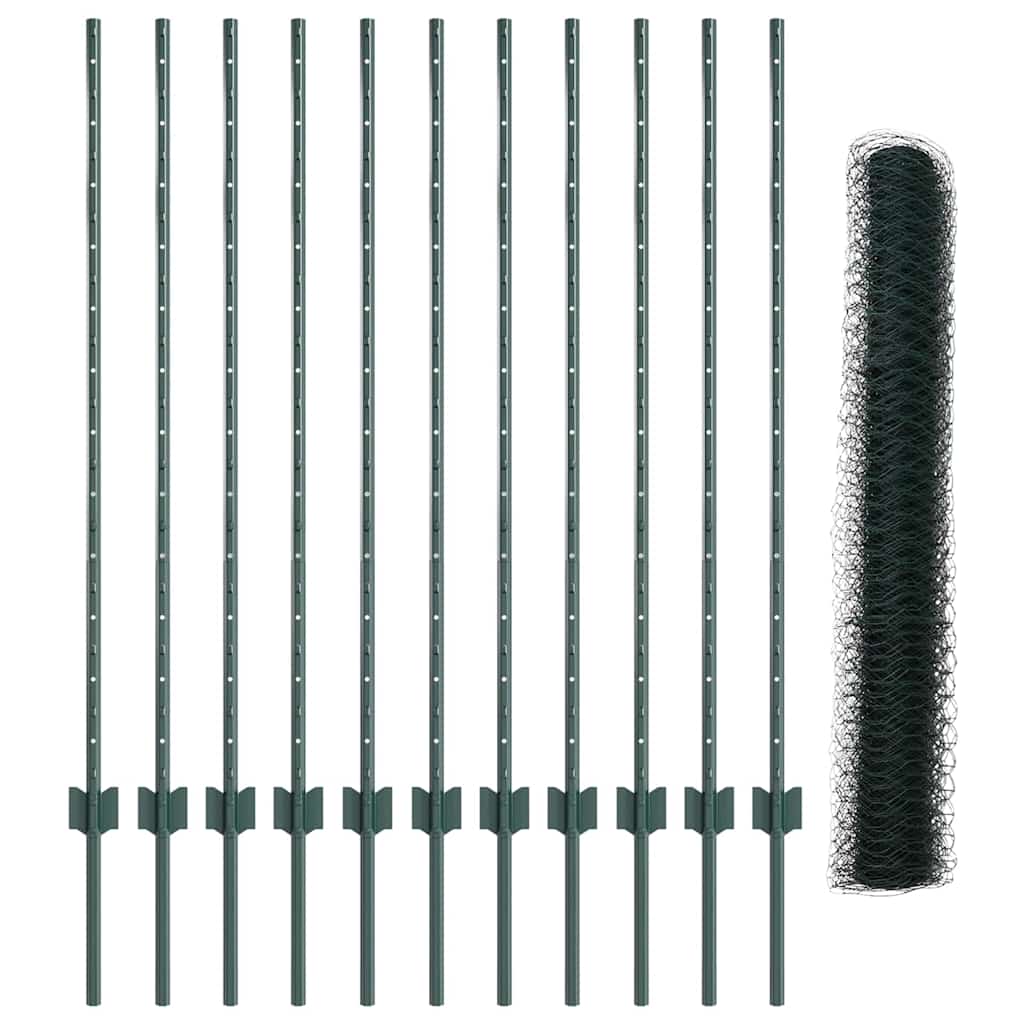 Welded Wire Fence 25 x 1.2 m (W x H) PVC-Coated Steel Green