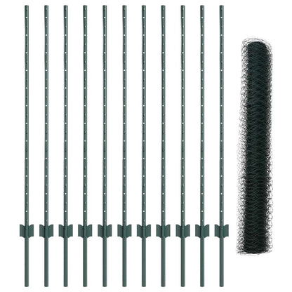 Welded Wire Fence 25 x 1.2 m (W x H) PVC-Coated Steel Green