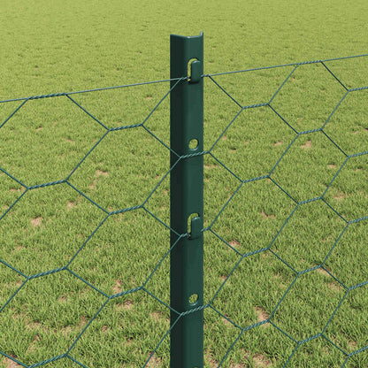 Fence with Post Green 1.2 x 25 m Steel