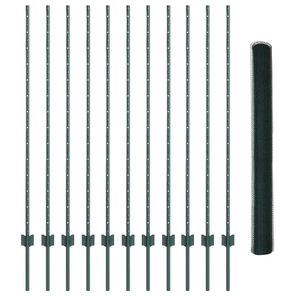 Fence with Post Green