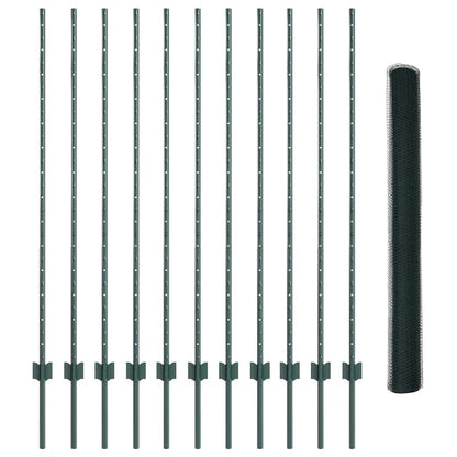 Fence with Post Green
