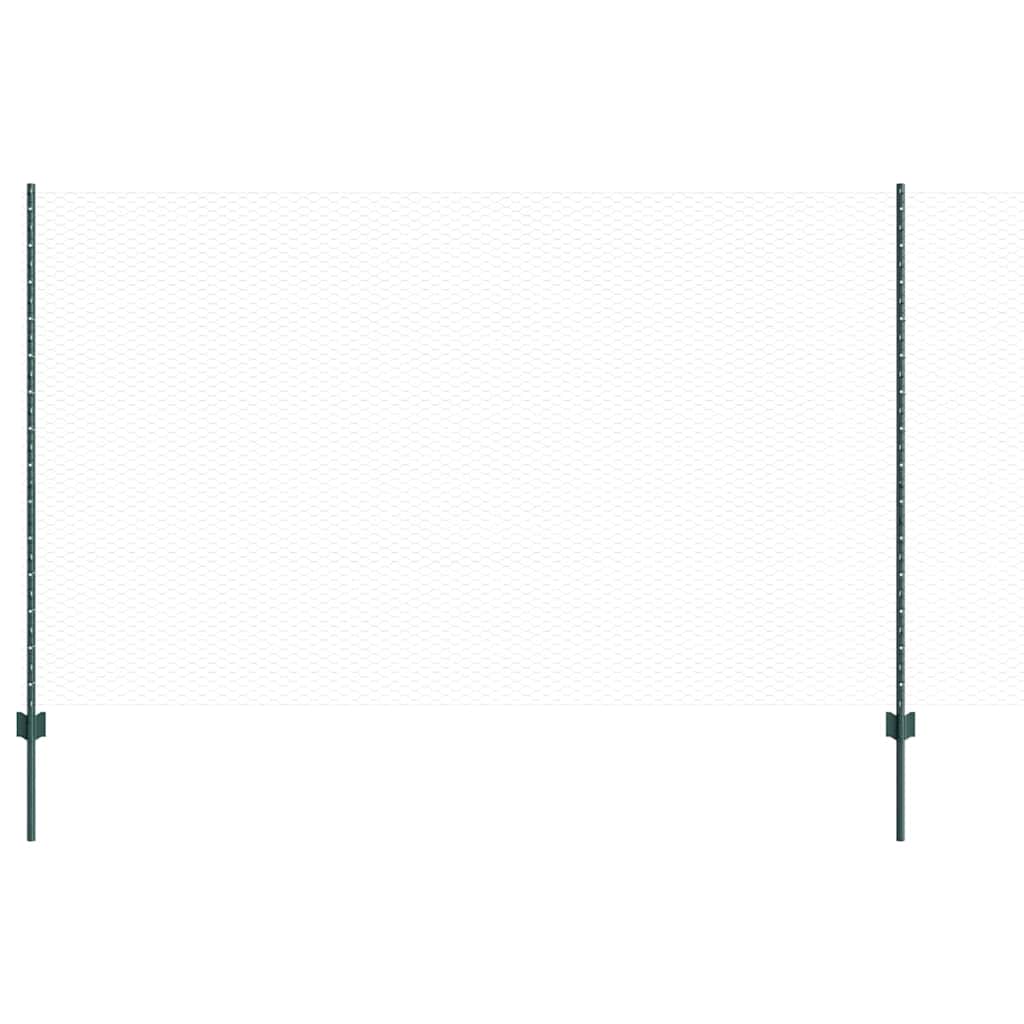 Welded Wire Fence 25 x 1.4 m (W x H) PVC-Coated Steel Green