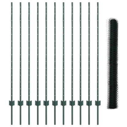 Fence with Post Green