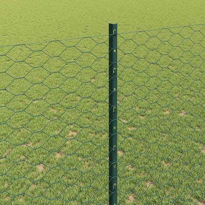 Fence with Post Green 1.5 x 25 m Steel