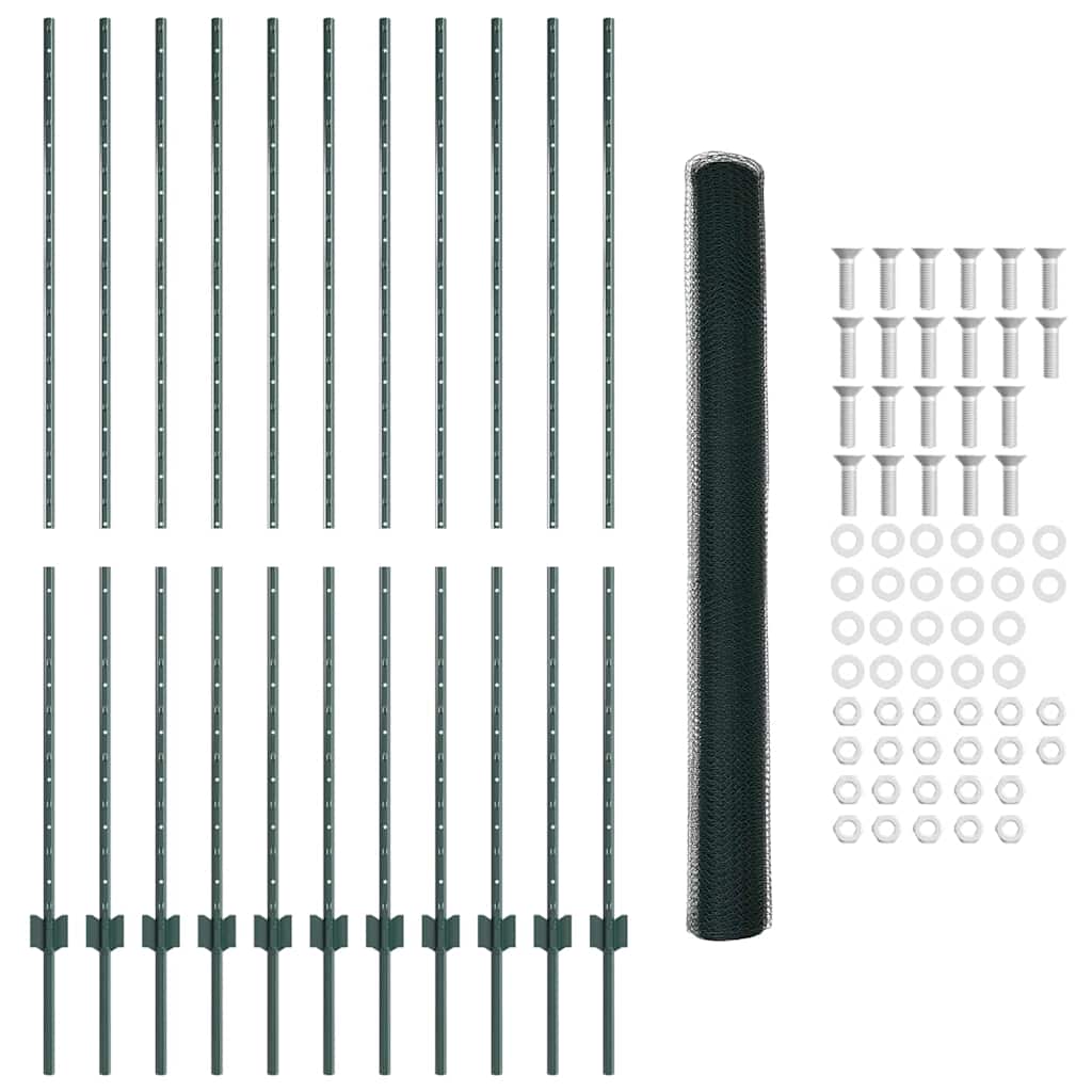 Fence with Post Green