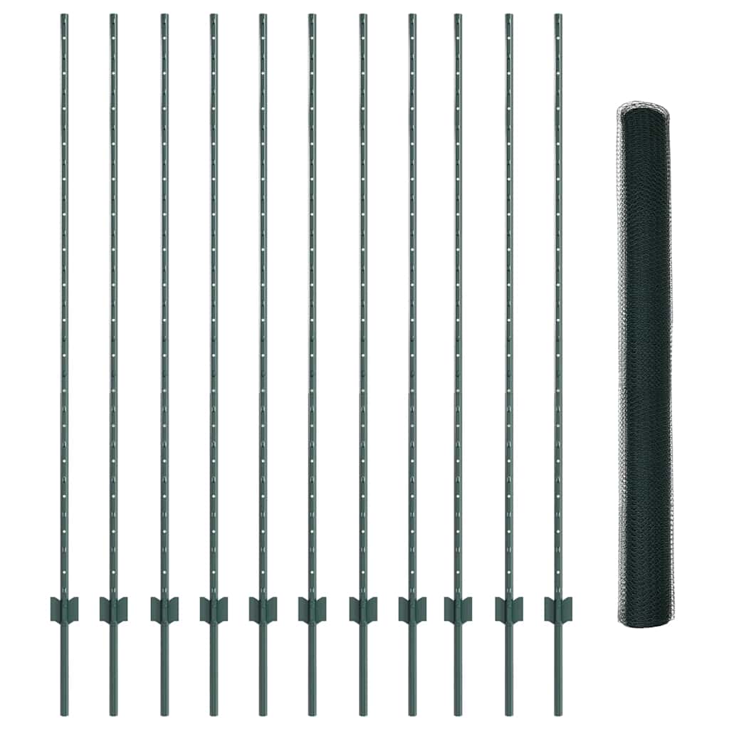 Welded Wire Fence 25 x 1.6 m (W x H) PVC-Coated Steel Green