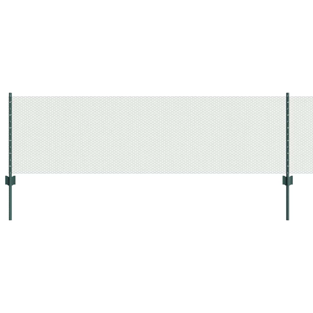 Welded Wire Fence 50 x 0.6 m (W x H) PVC-Coated Steel Green