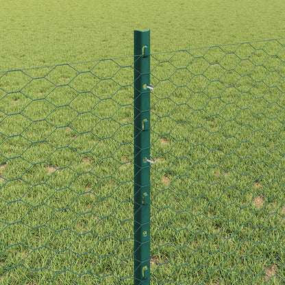 Welded Wire Fence 50 x 0.8 m (W x H) PVC-Coated Steel Green