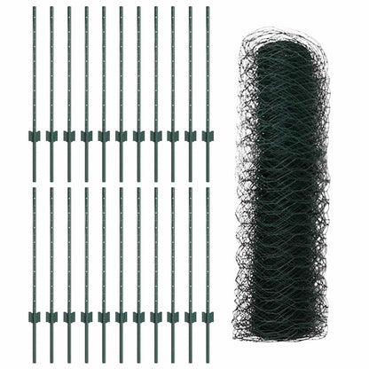 Welded Wire Fence 50 x 0.8 m (W x H) PVC-Coated Steel Green