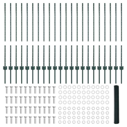 Welded Wire Fence 50 x 1 m (W x H) PVC-Coated Steel Green Mesh