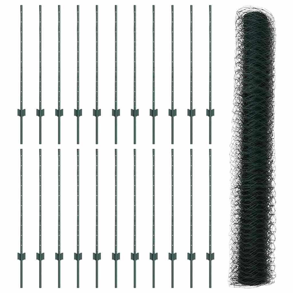 Welded Wire Fence 50 x 1 m (W x H) PVC-Coated Steel Green Mesh