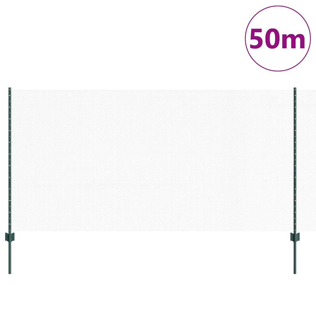 Welded Wire Fence 50 x 1.2 m (W x H) PVC-Coated Steel Green