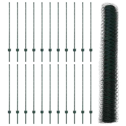 Welded Wire Fence 50 x 1.2 m (W x H) PVC-Coated Steel Green