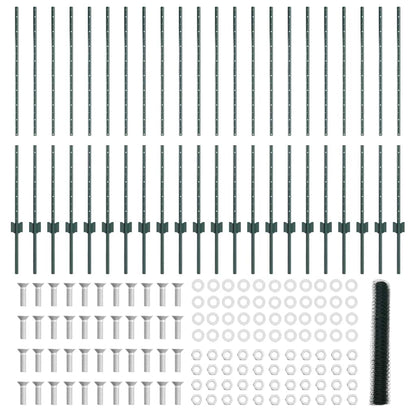 Welded Wire Fence 50 x 1.2 m (W x H) PVC-Coated Steel Green