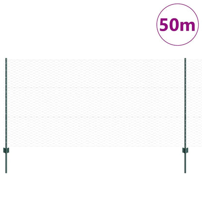 Welded Wire Fence 50 x 1.2 m (W x H) PVC-Coated Steel Green
