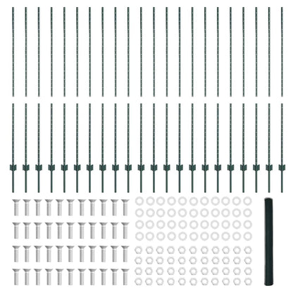 Welded Wire Fence 50 x 1.6 m (W x H) PVC-Coated Steel Green