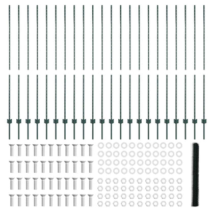 Welded Wire Fence 50 x 1.6 m (W x H) PVC-Coated Steel Green
