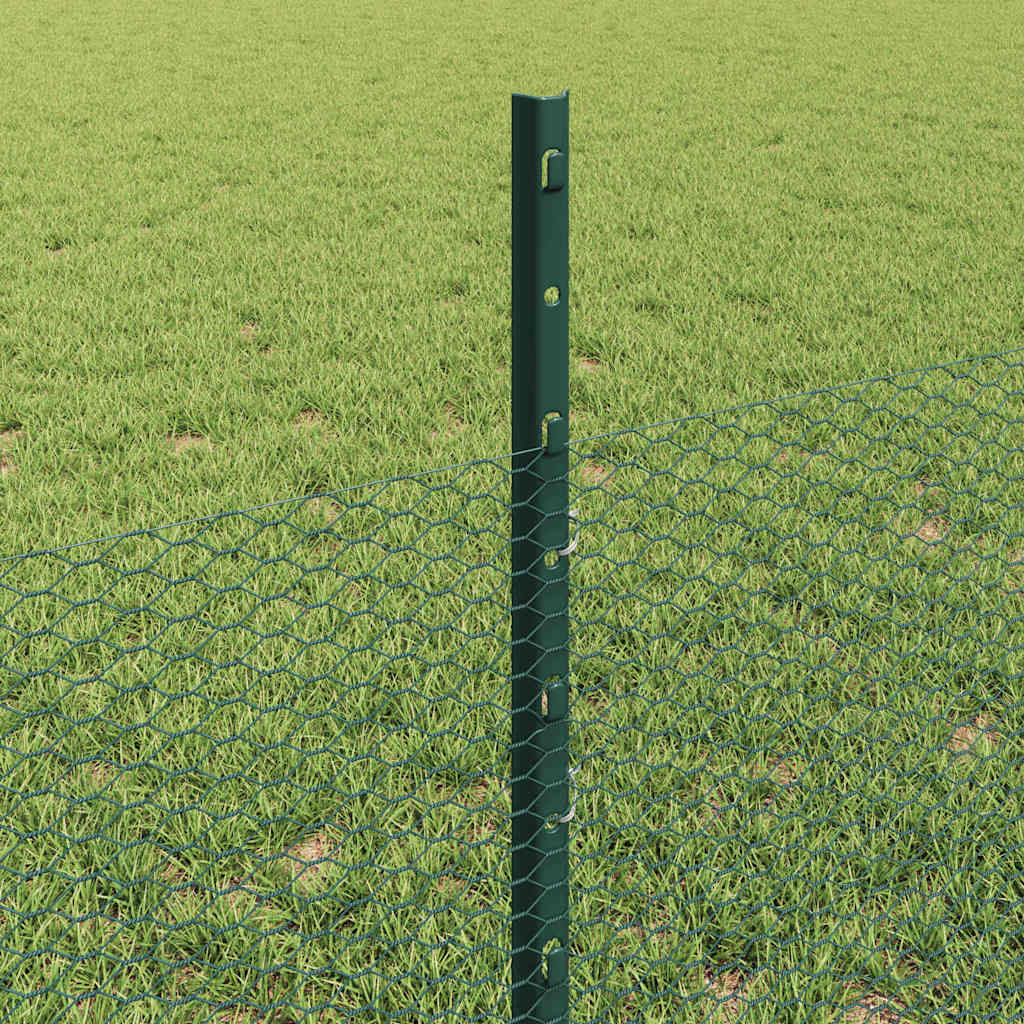 Welded Wire Fence 100 x 0.5 m (W x H) PVC-Coated Steel Green