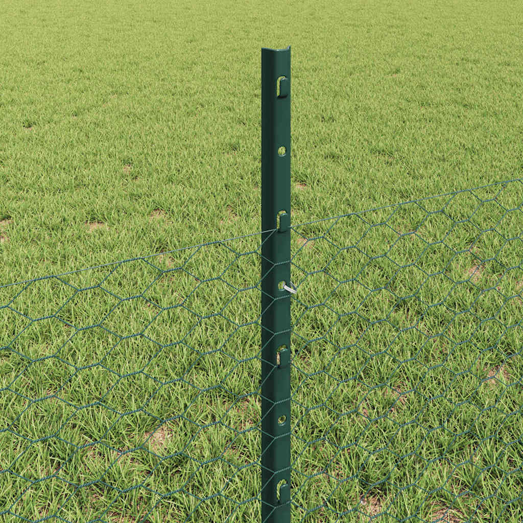 Welded Wire Fence 100 x 0.5 m (W x H) PVC-Coated Steel Green