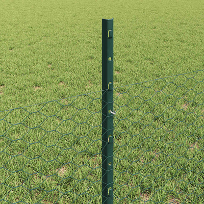Welded Wire Fence 100 x 0.5 m (W x H) PVC-Coated Steel Green