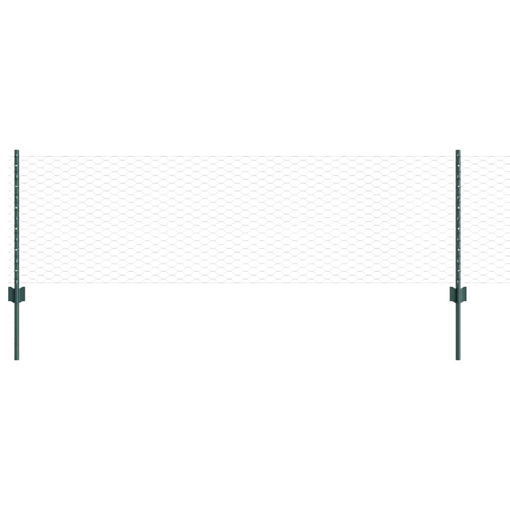 Welded Wire Fence 100 x 0.6 m (W x H) PVC-Coated Steel Green