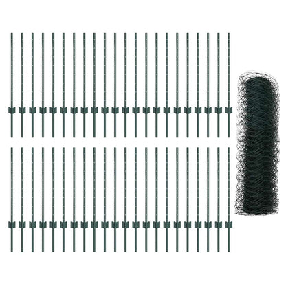 Welded Wire Fence 100 x 0.8 m (W x H) PVC-Coated Steel Green