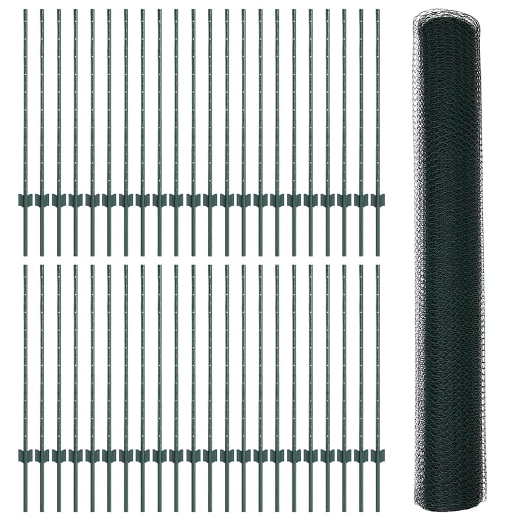 Fence with Post Green