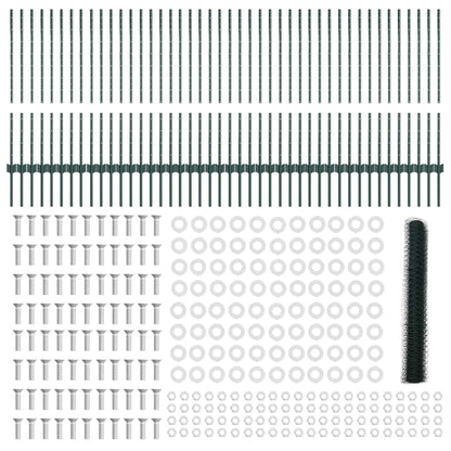 Fence with Post Green 1 x 100 m Steel and PVC